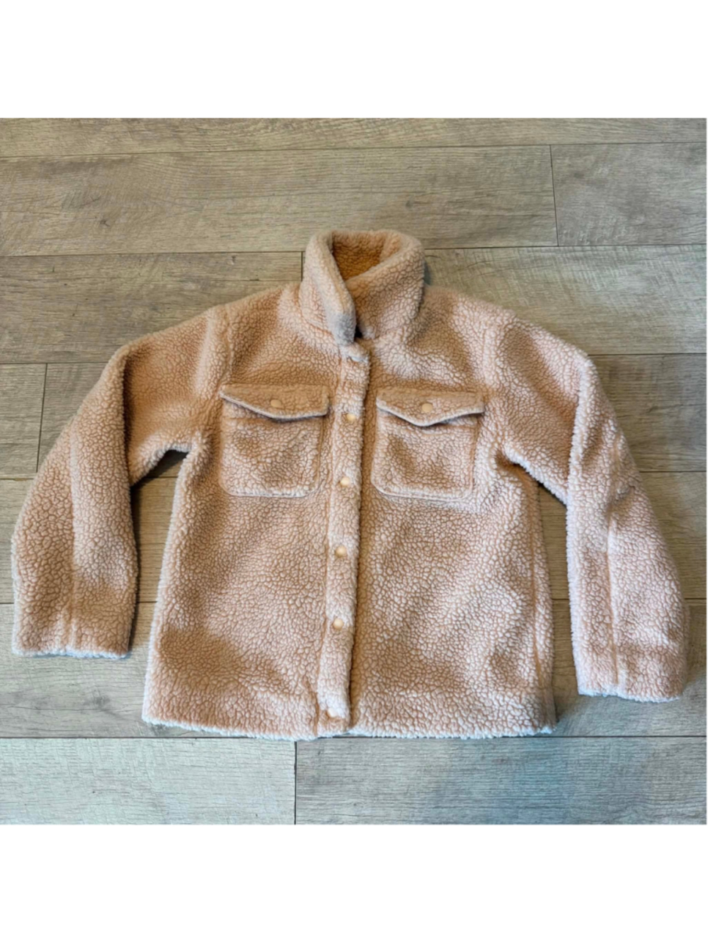 The Children’s Place Girls XL 14 Beige Sherpa Fleece Jacket Cozy Outerwear